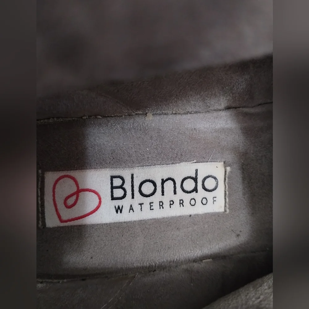 Blondo Glenda suede wedge sneakers shoes zip up taupe size 7.5 - Picture 6 of 13
